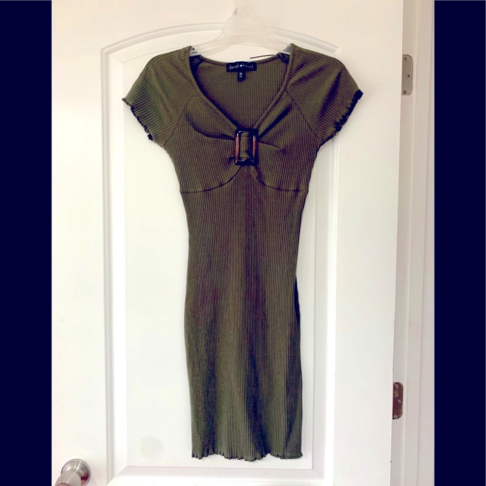 Derek Heart, forest green bodycon dress